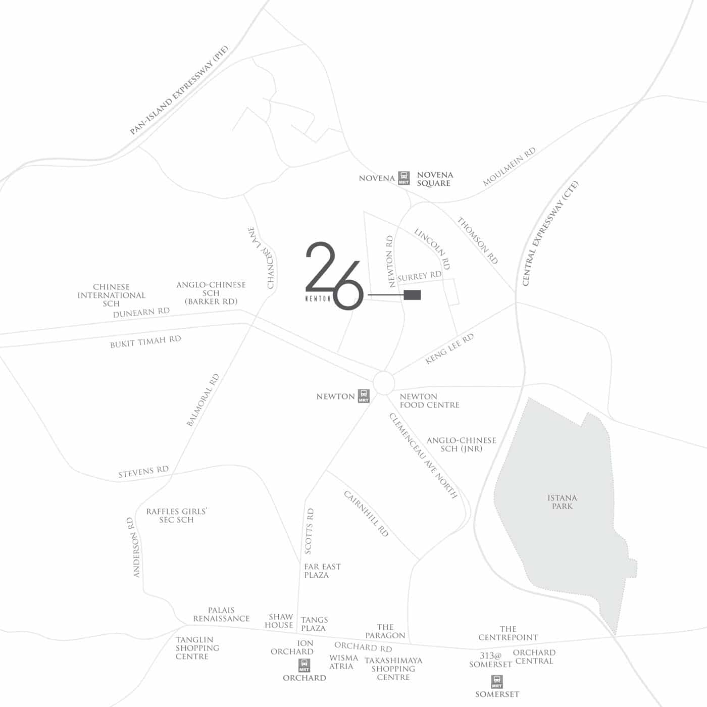26 Newton Condo Location Map
