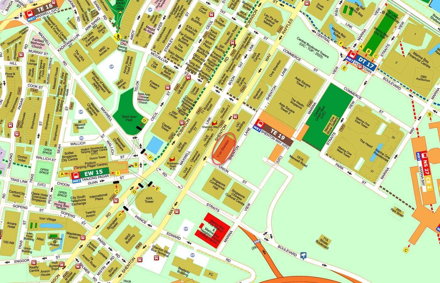 V on Shenton Condo Street Directory Map