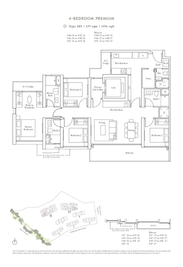 Avenue-South-Residence-Condo-Floor-Plan-Peak-Collection-4-Bedroom-Premium-DP1