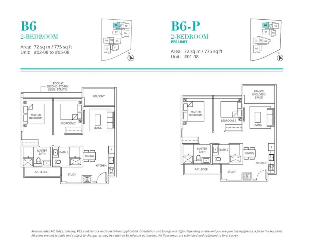 Casa-Al-Mare-Condo-Floor-Plan-2-Bedroom-B6-B6P