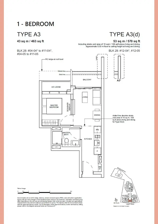 Haus On Handy Condo Floor Plan 1 Bedroom A3 A3d