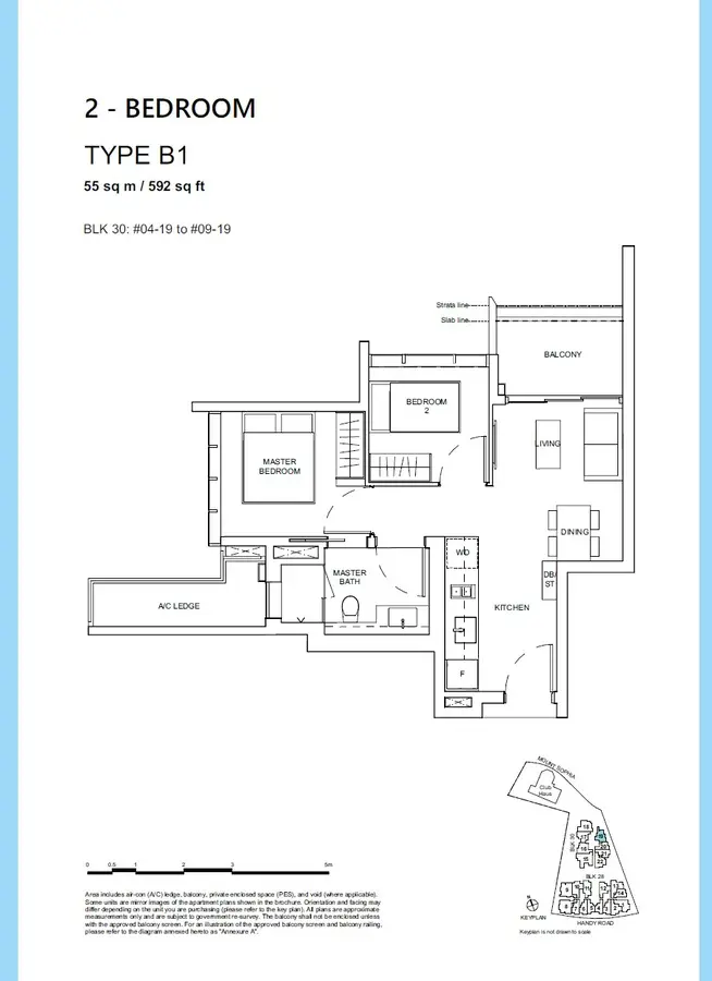 Haus On Handy Condo Floor Plan 2 Bedroom B1