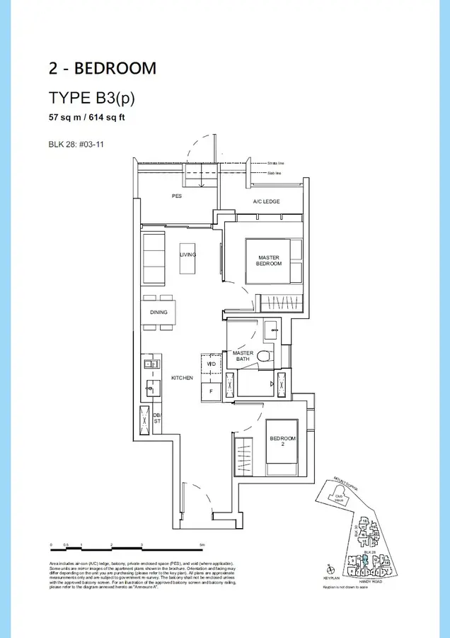 Haus On Handy Condo Floor Plan 2 Bedroom B3p