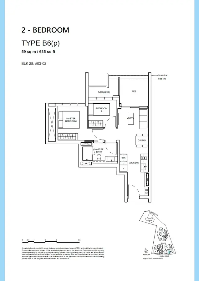 Haus On Handy Condo Floor Plan 2 Bedroom B6p