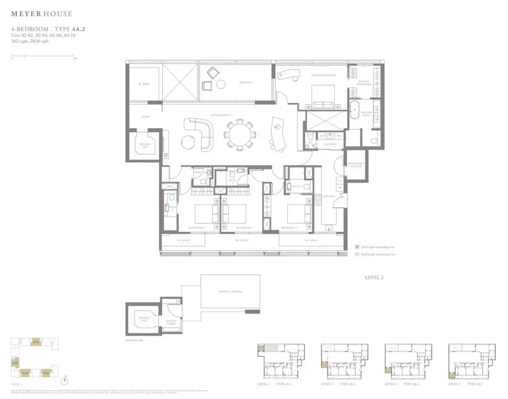 Meyer House Condo Floor Plan 4 Bedroom 4A2