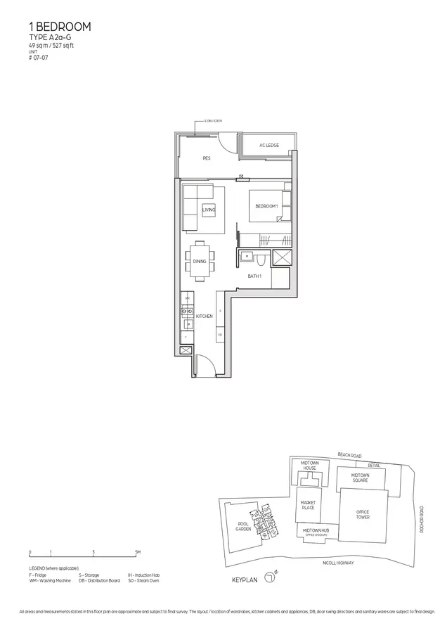 Midtown Bay Condo Floor Plan 1 Bedroom A2aG