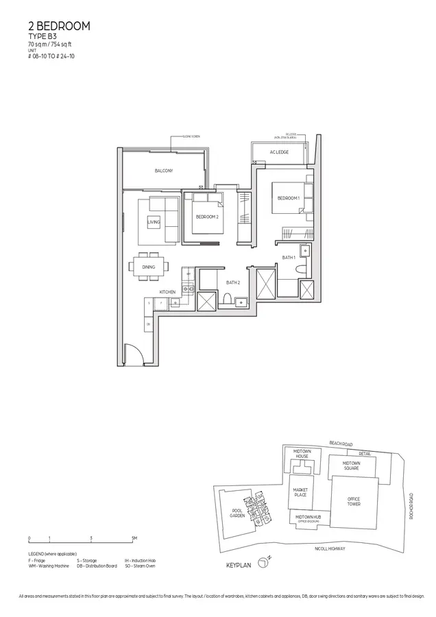 Midtown Bay Condo Floor Plan 2 Bedroom B3