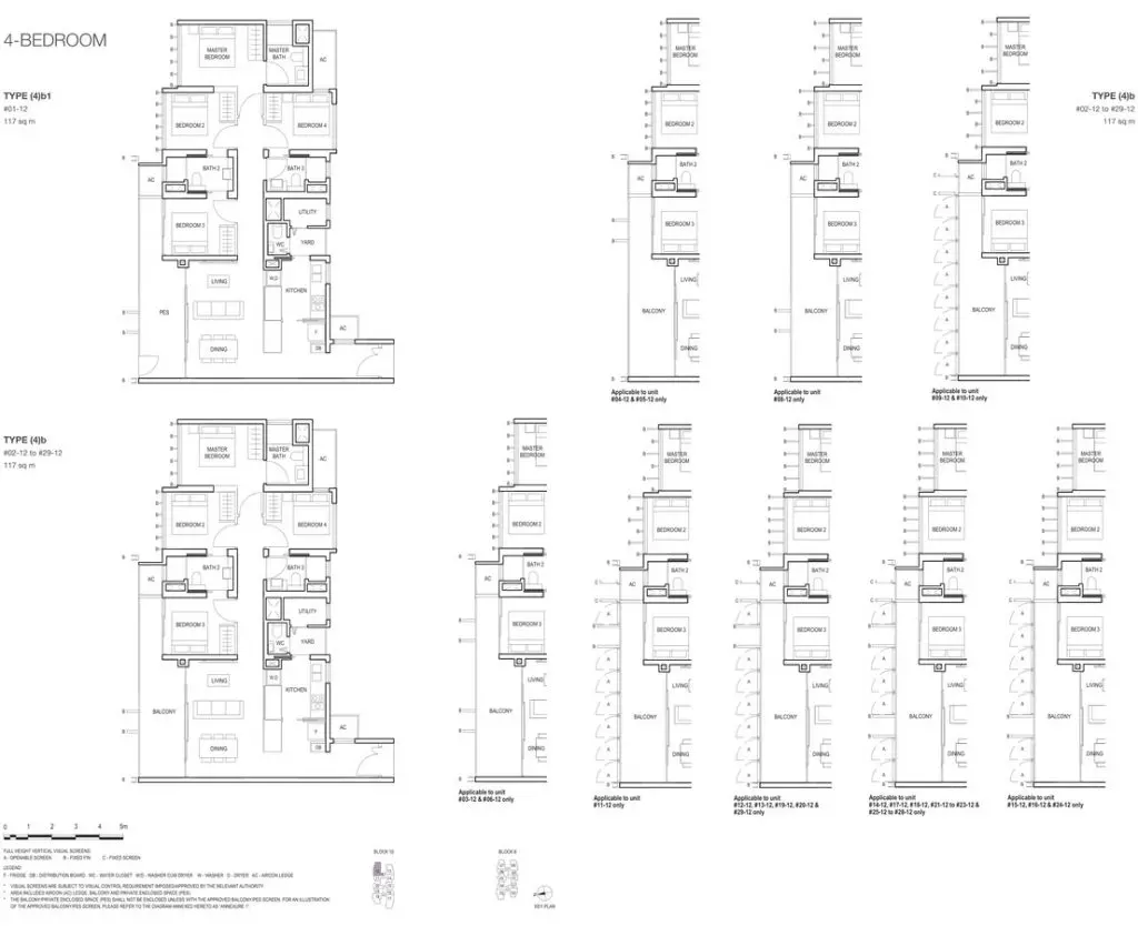 Midwood Condo Floor Plan 4 Bedroom 4b 4b1