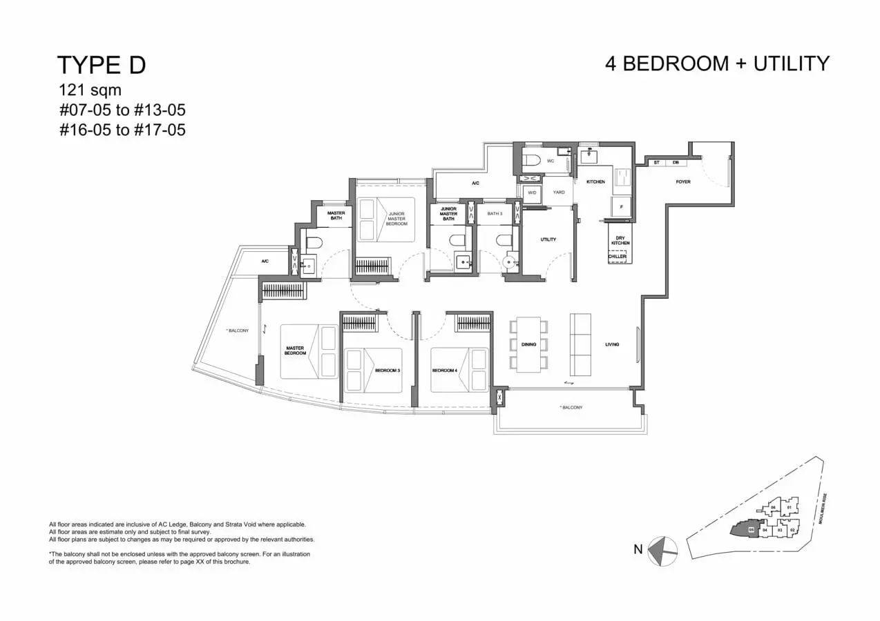 Neu at Novena Condo Floor Plan 4 Bedroom Utility D