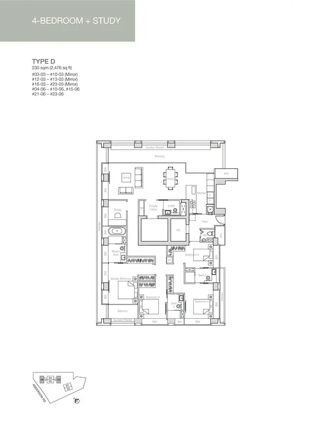 Nouvel-18-Condo-Floor-Plan-4-Bedroom-Study-D