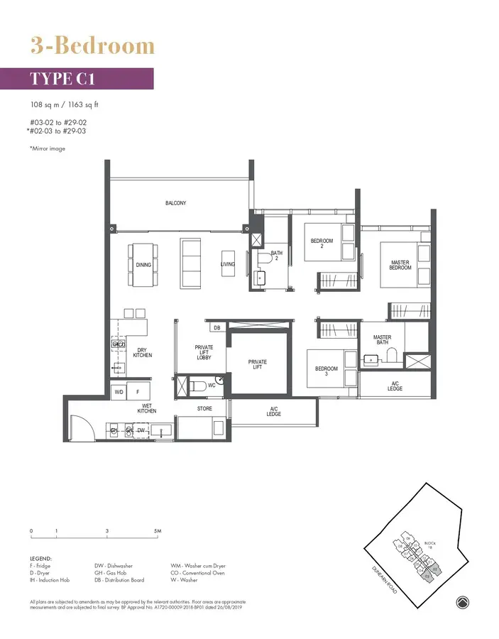 Pullman Residences Condo Floor Plan 3 Bedroom C1