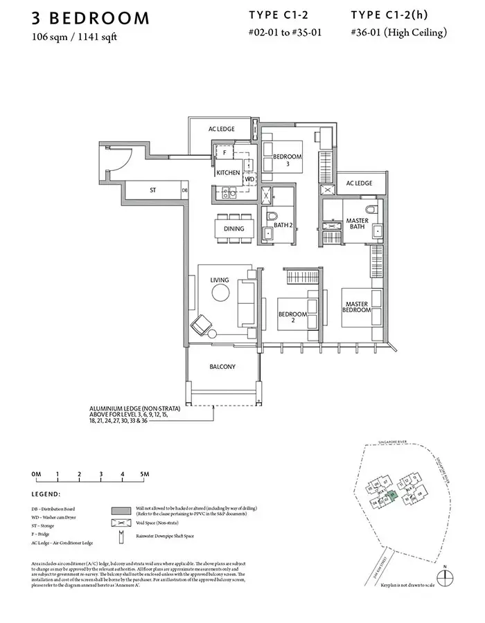 Riviere-Condo-Floor-Plan-Classic-3-Bedroom-C1-2