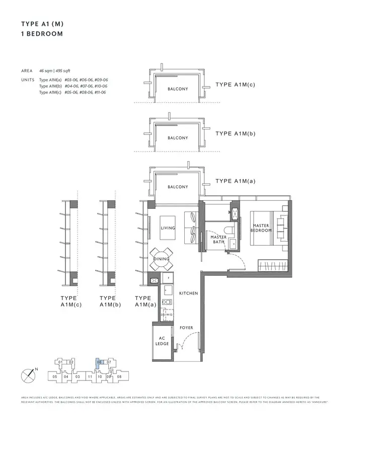 The Hyde Condo Floor Plan 1 Bedroom A1M