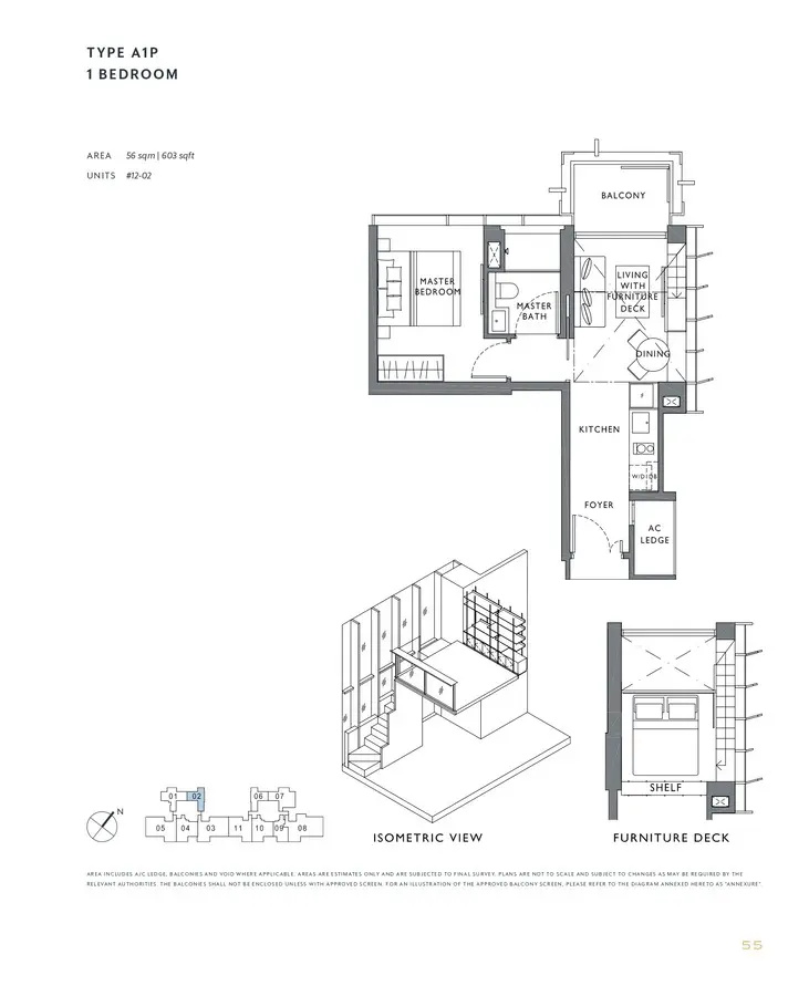 The Hyde Condo Floor Plan 1 Bedroom A1P