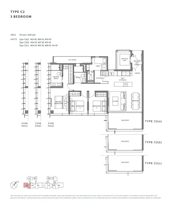 The Hyde Condo Floor Plan 3 Bedroom C2