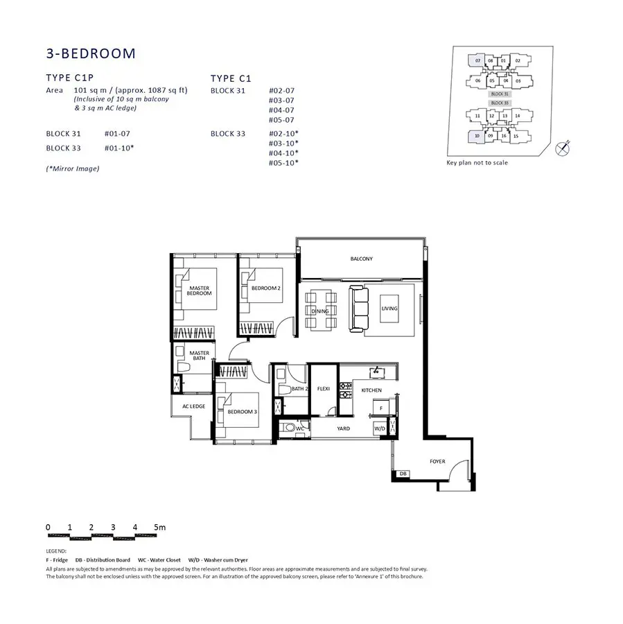 The-Lilium-Condo-Floor-Plan-3-Bedroom-C1-C1P