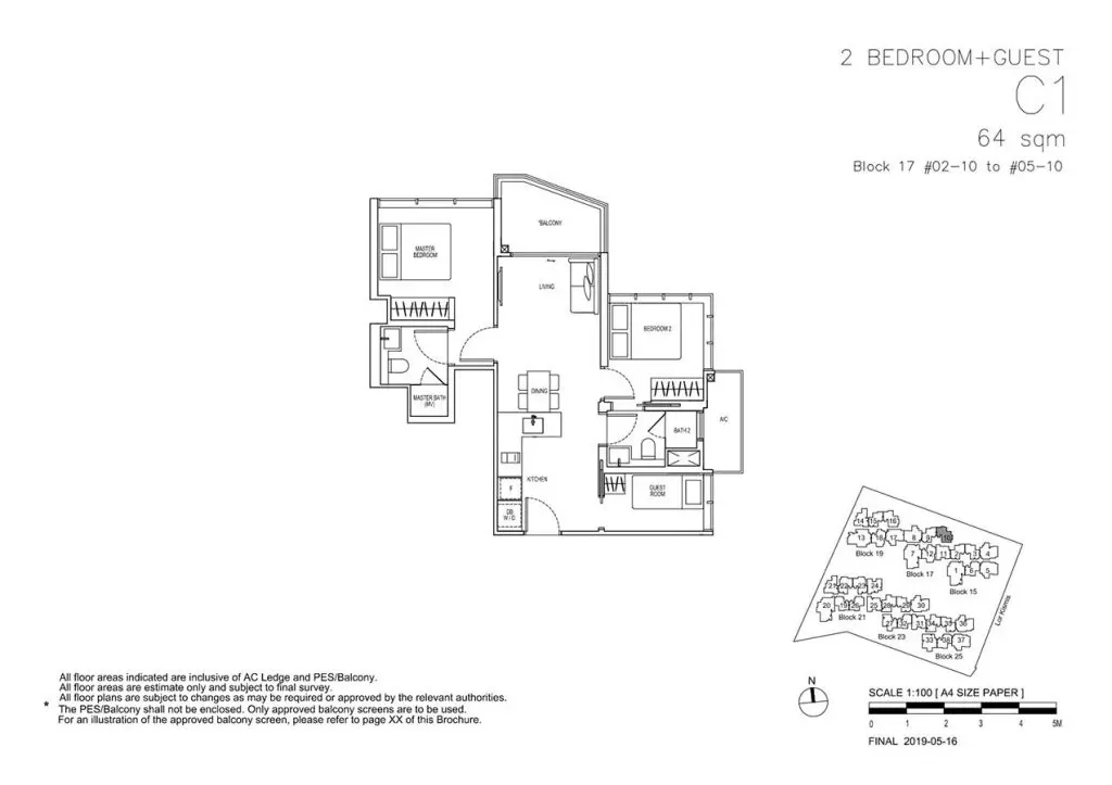 View-at-Kismis-Condo-Floor-Plan-2-Bedroom-Guest-C1