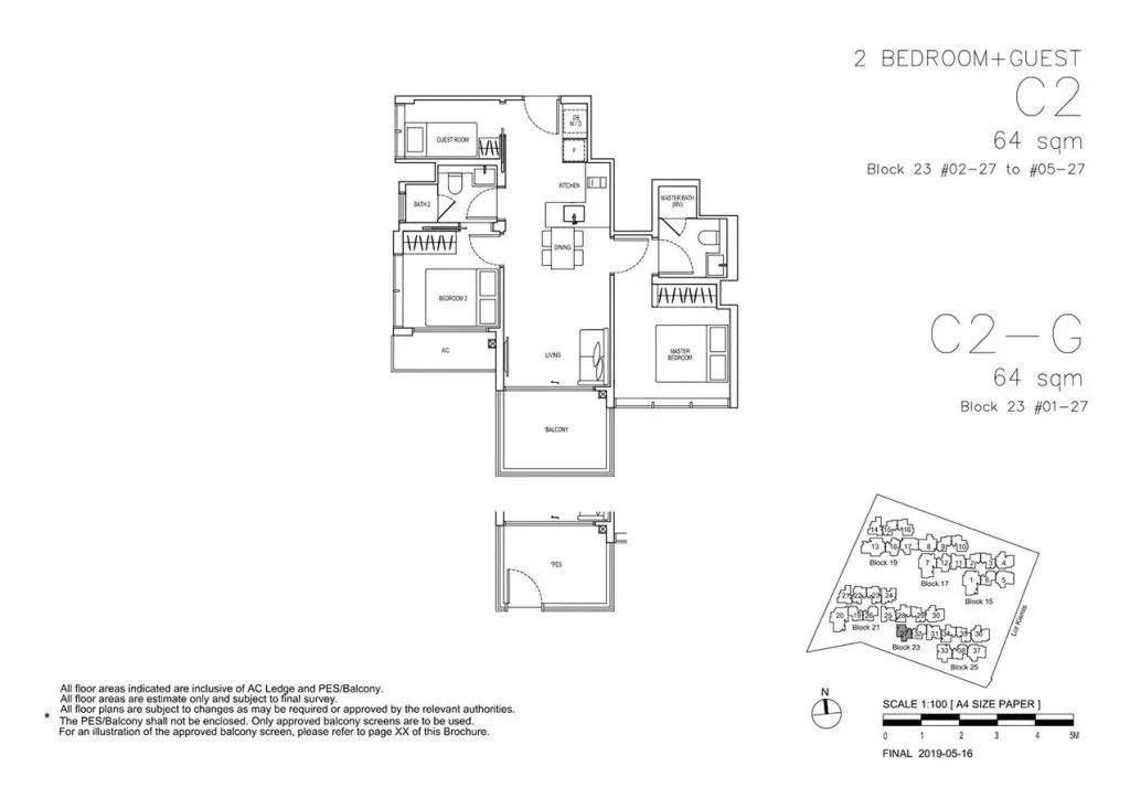 View-at-Kismis-Condo-Floor-Plan-2-Bedroom-Guest-C2-C2G