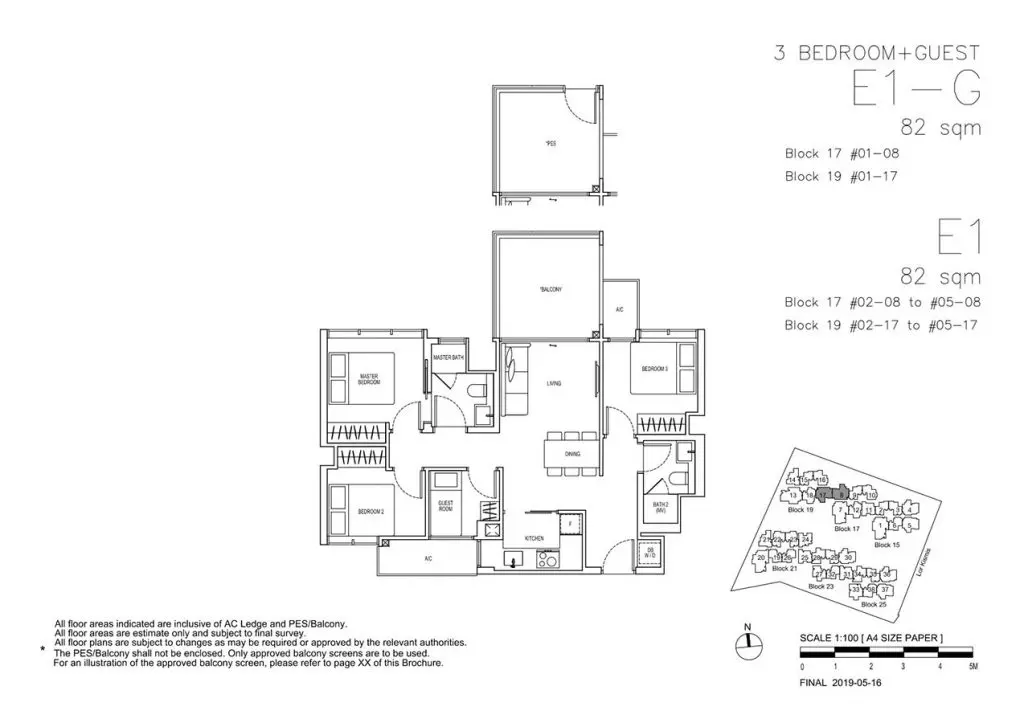 View-at-Kismis-Condo-Floor-Plan-3-Bedroom-Guest-E1-E1G