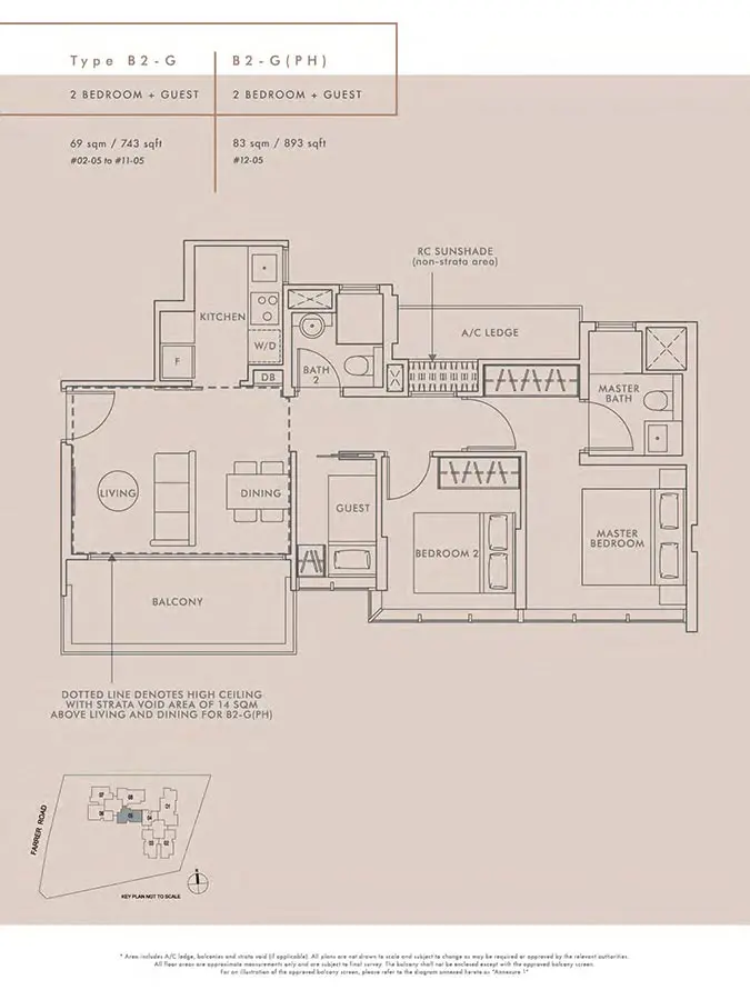 Wilshire-Residences-Condo-Floor-Plan-2-Bedroom-Guest-B2G-B2GPH