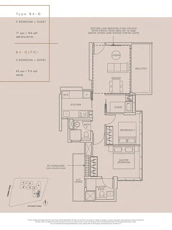 Wilshire-Residences-Condo-Floor-Plan-2-Bedroom-Guest-B4G-B4GPH