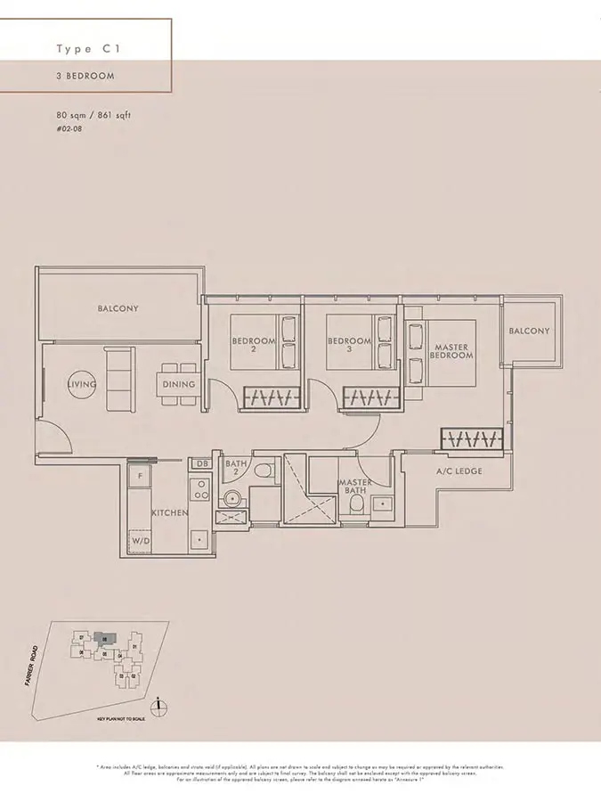 Wilshire-Residences-Condo-Floor-Plan-3-Bedroom-C1