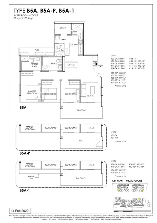 OLA - Floor Plan - 3 Bedroom +1 Premium B5A, B5A-1, B5A-P