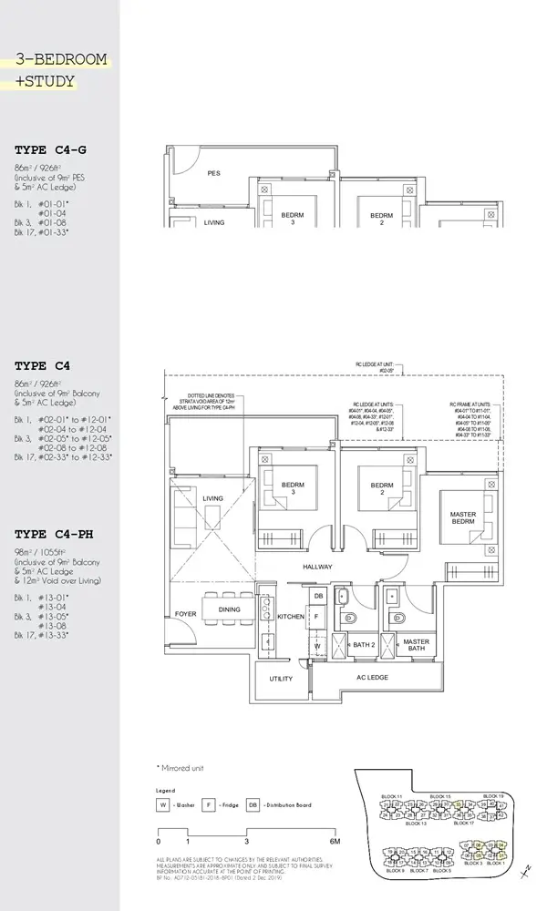 Parc Canberra Executive Condo Floor Plan 3 Bedroom Study C4