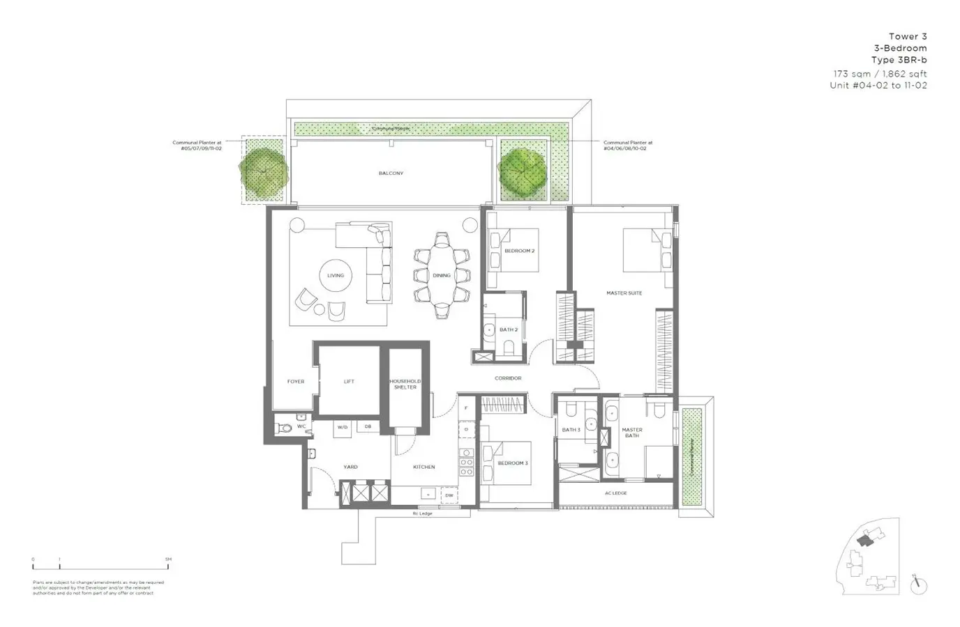 15 Holland Hill - Floor Plan - 3 Bedroom 3BR-b