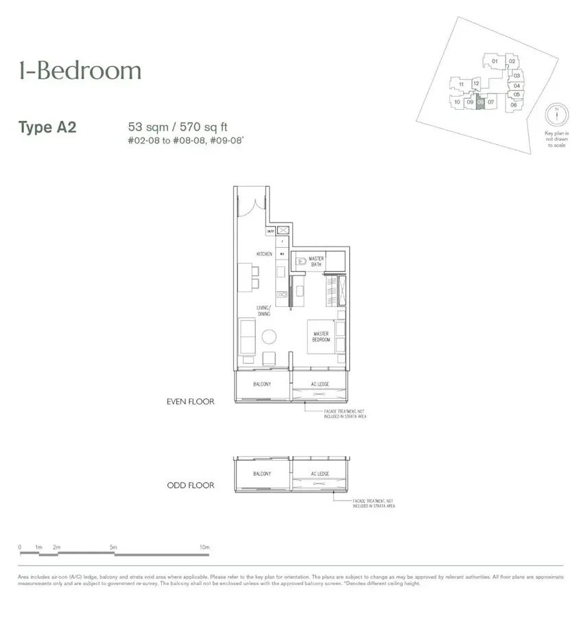19 Nassim - Floor Plan - 1 Bedroom A2