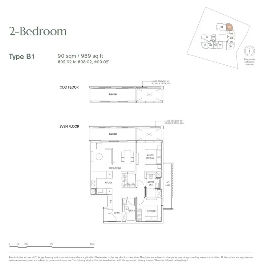 19 Nassim - Floor Plan - 2 Bedroom B1