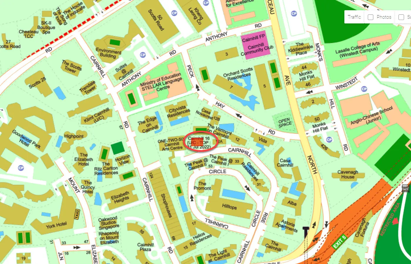 Cairnhill 16 - Street Directory Map