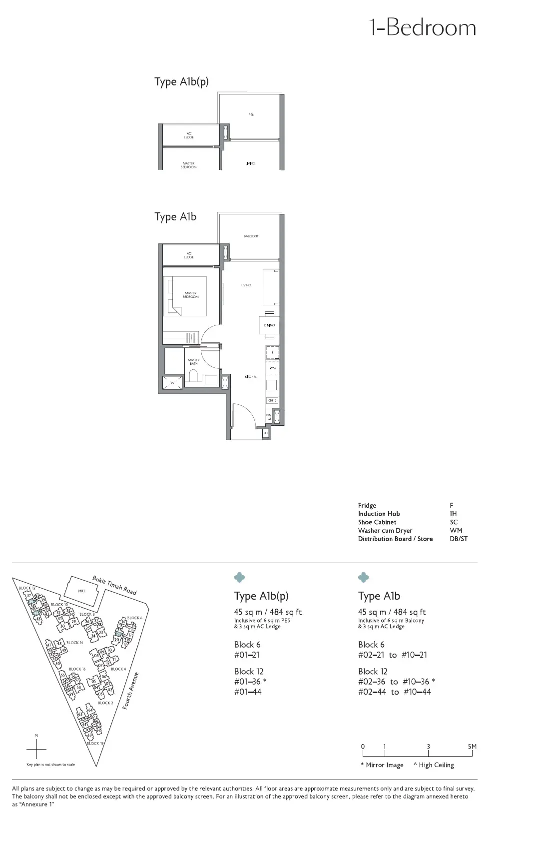 Fourth Avenue Residences - Floor Plan - 1 Bedroom A1b