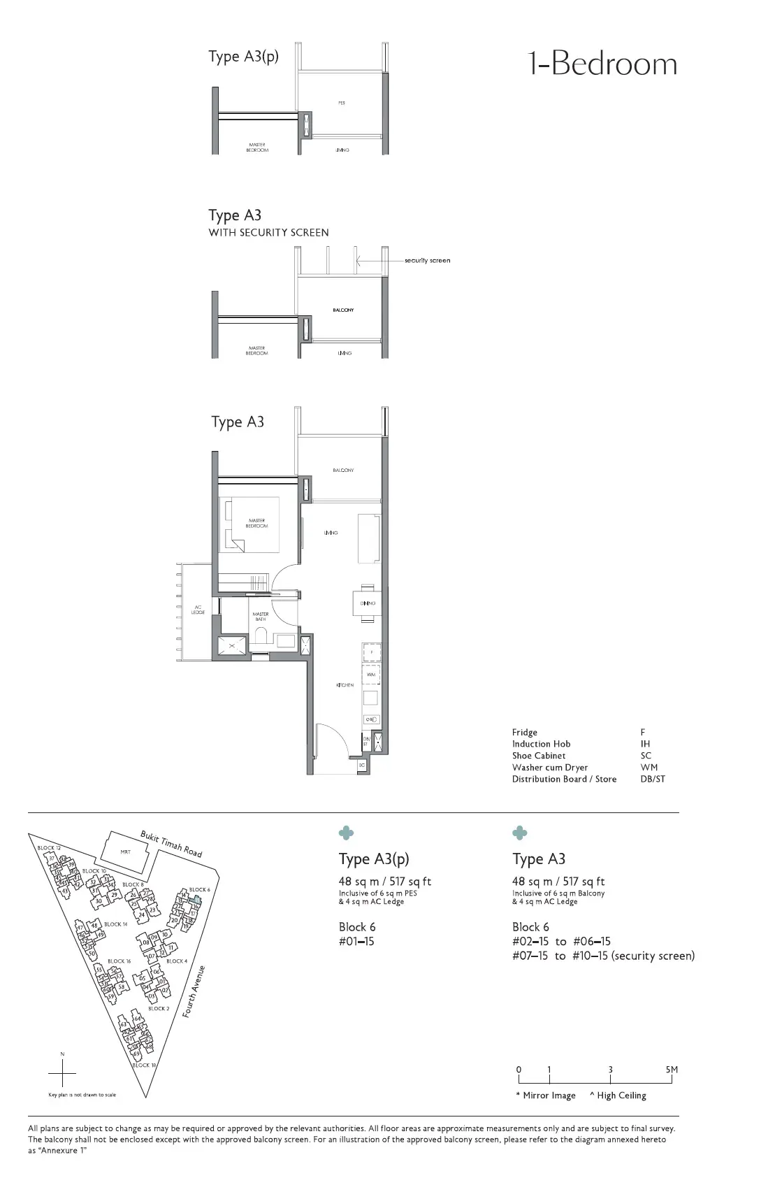 Fourth Avenue Residences - Floor Plan - 1 Bedroom A3