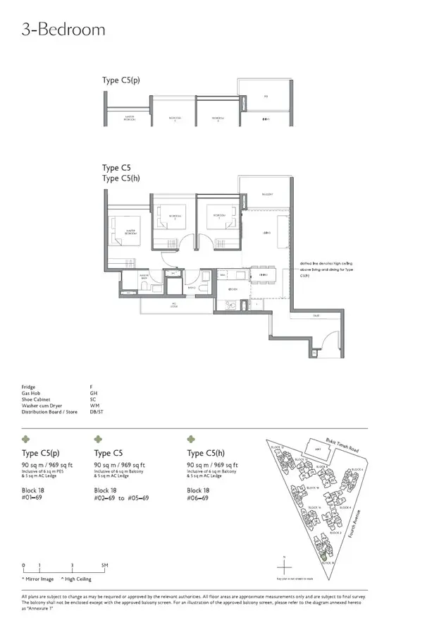 Fourth Avenue Residences - Floor Plan - 3 Bedroom C5