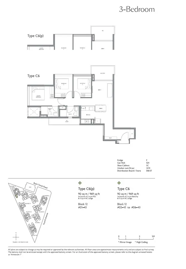 Fourth Avenue Residences - Floor Plan - 3 Bedroom C6