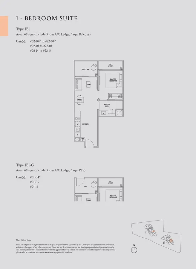 Kopar At Newton - Floor Plan - 1 Bedroom Suite 1B1, 1B1-G