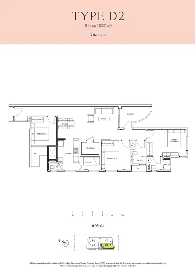 Seraya Residences - Floor Plan - 3 Bedroom D2