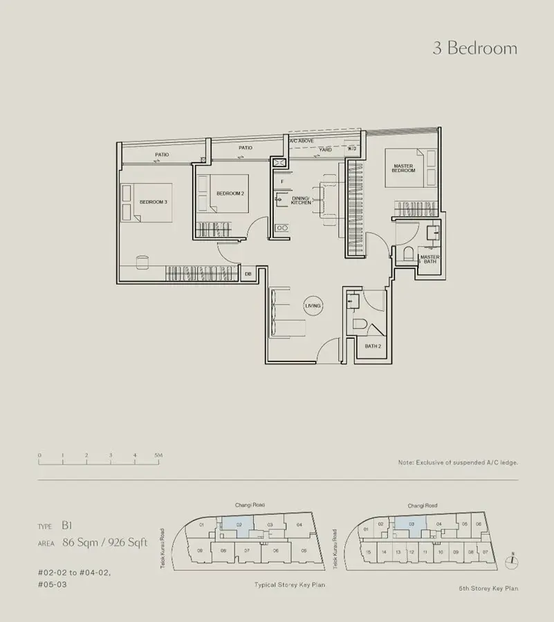 Tedge - Floor Plan - 3 Bedroom B1