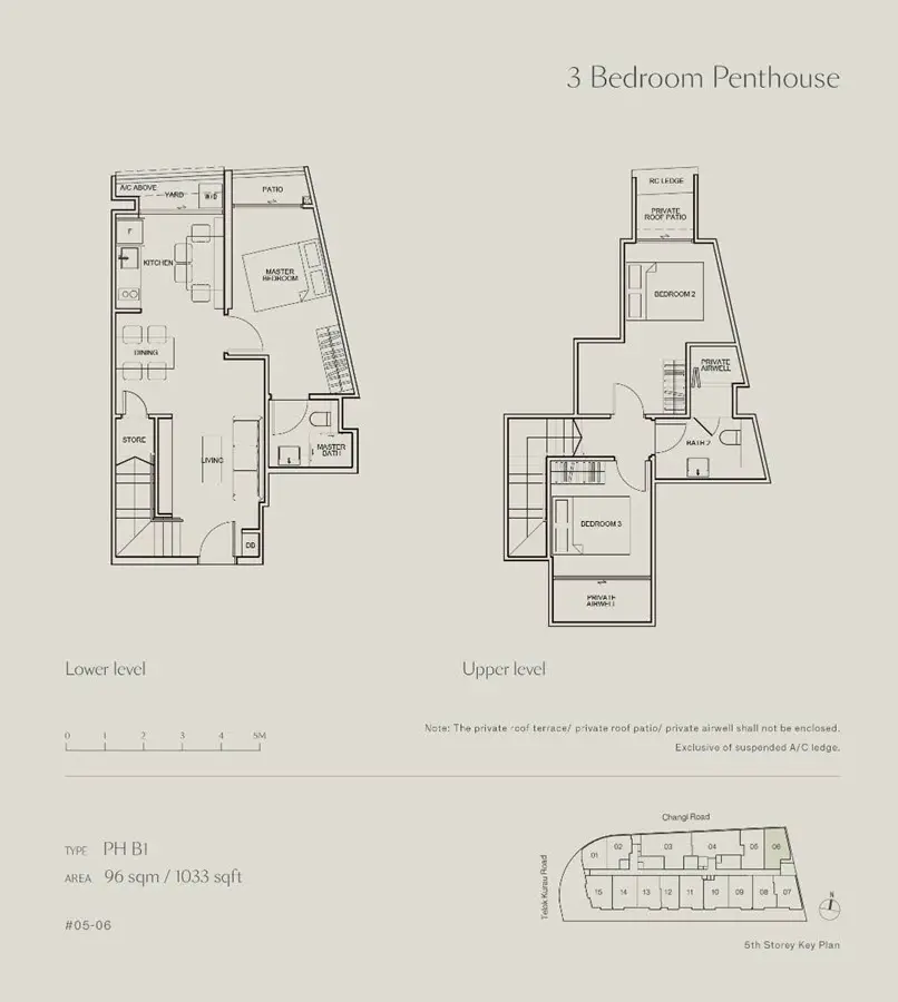Tedge - Floor Plan - Penthouse 3 Bedroom PH B1