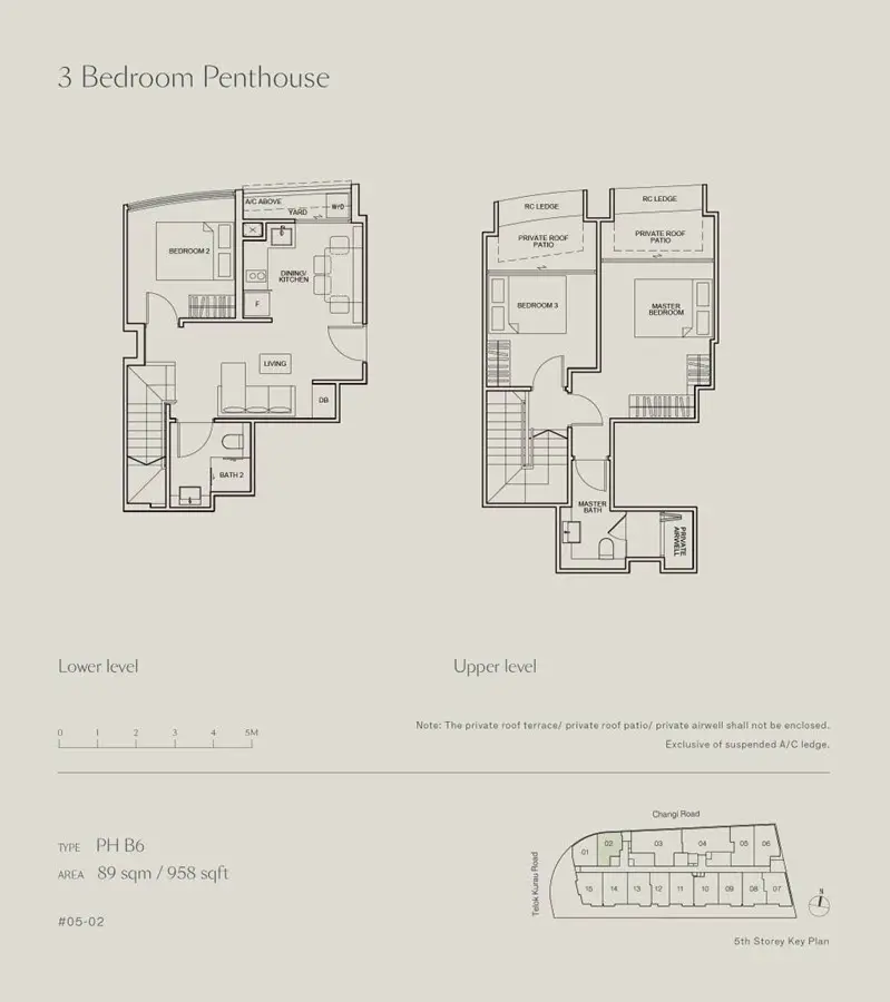 Tedge - Floor Plan - Penthouse 3 Bedroom PH B6