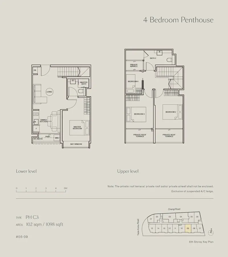 Tedge - Floor Plan - Penthouse 4 Bedroom PH C3