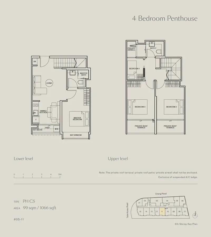 Tedge - Floor Plan - Penthouse 4 Bedroom PH C5