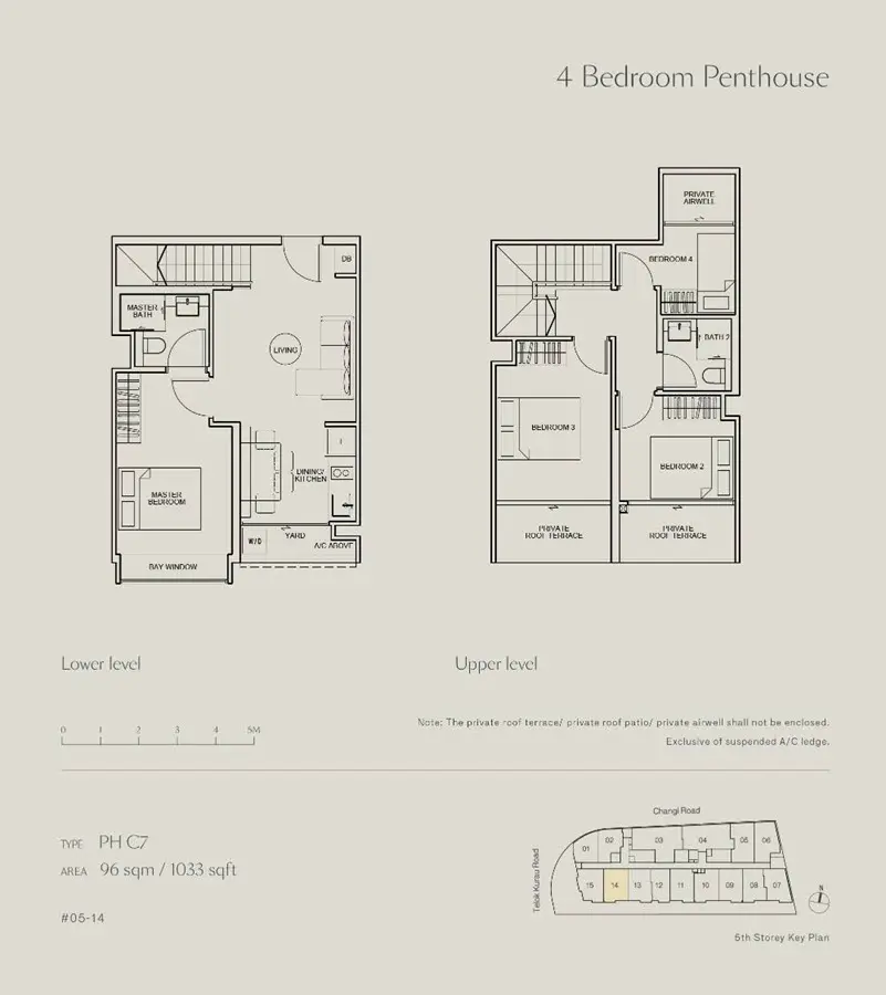 Tedge - Floor Plan - Penthouse 4 Bedroom PH C7
