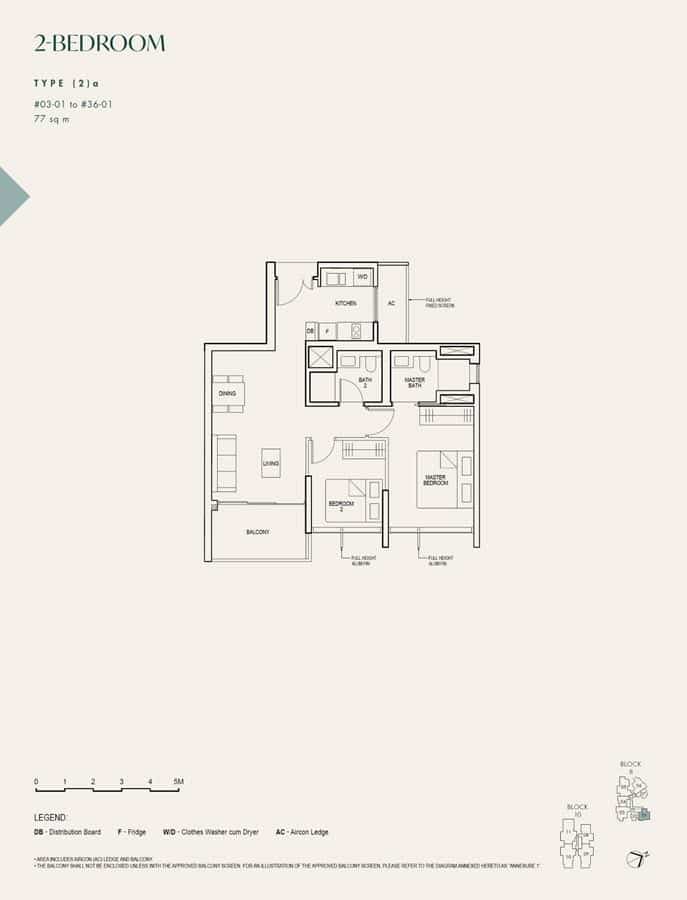 The Avenir - Floor Plan - 2 Bedroom 2a
