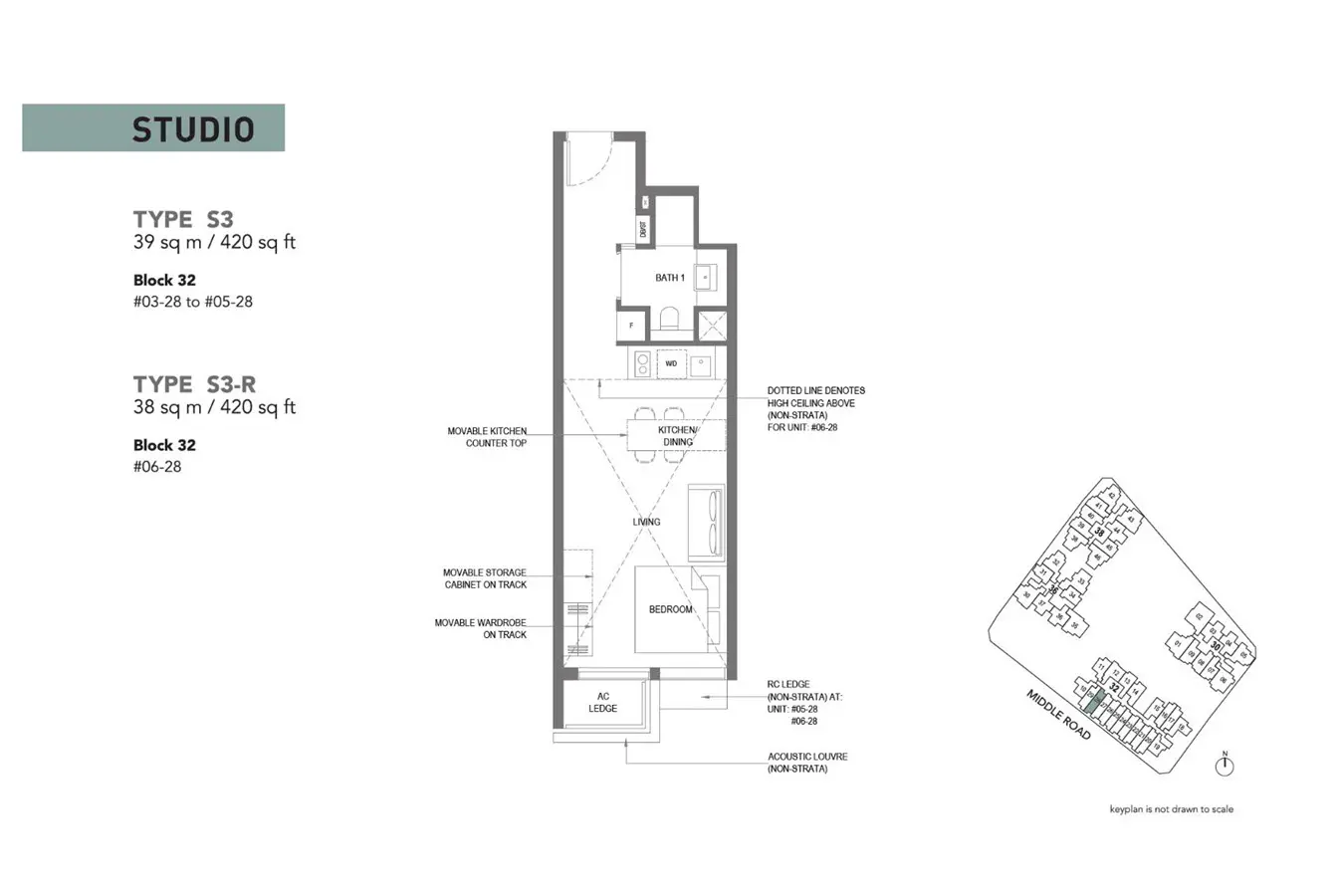 The M - Floor Plan - Studio S3, S3-R