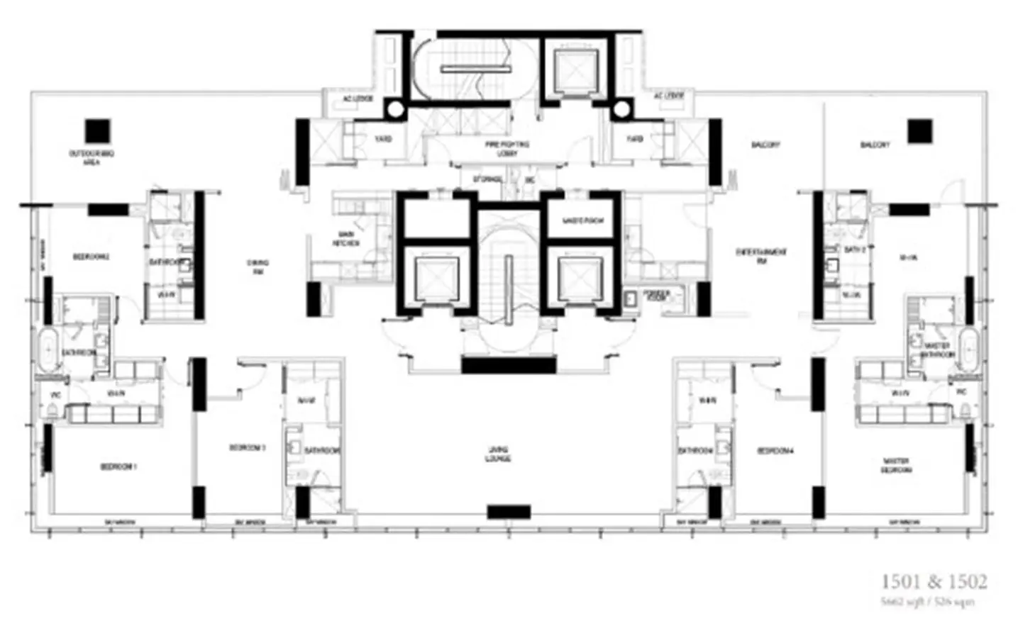 The Ritz-Carlton Residences - Floor Plan - 6 Bedroom