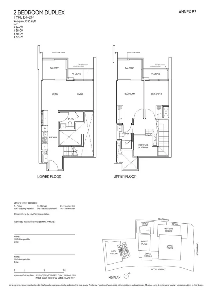 Midtown Bay Condo Floor Plan 2 Bedroom Duplex B4-DP