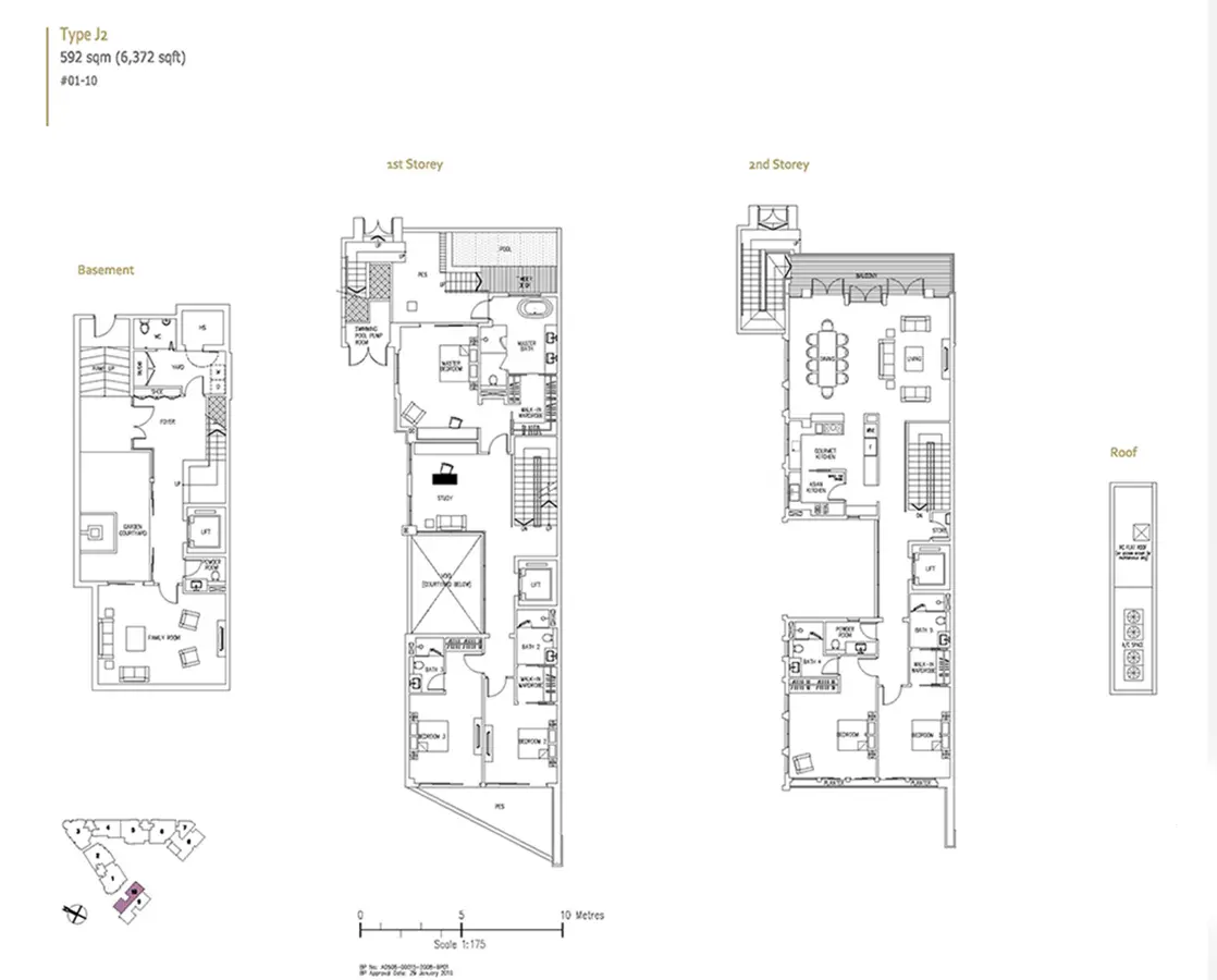 Bishopsgate Residences Condo Floor Plan - 5 Bedroom Townhouse J2