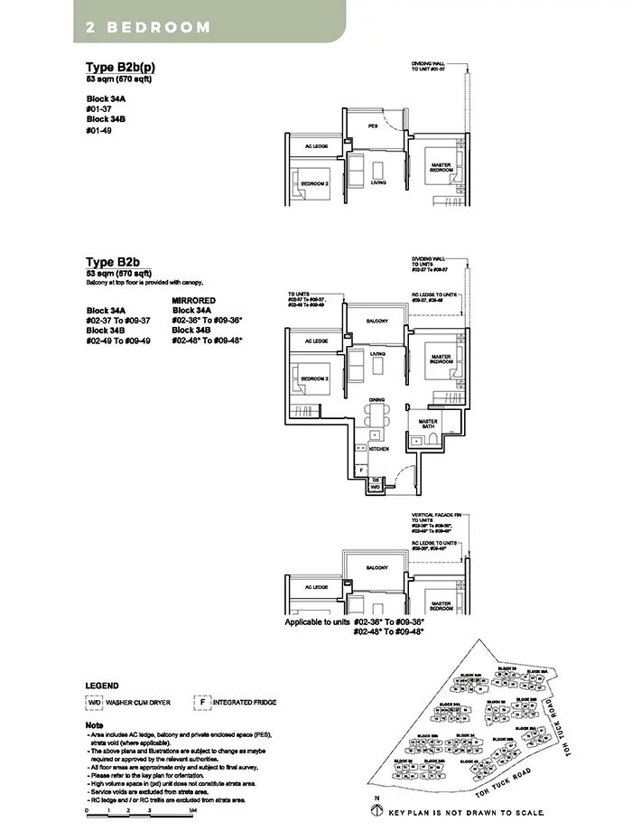 Forett At Bukit Timah Condo Floor Plan - 2 Bedroom B2b